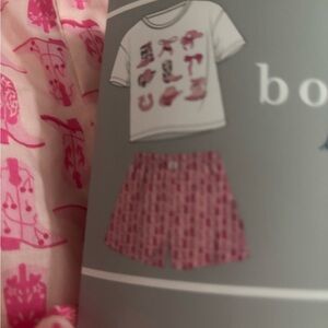 Pink Patterned Pajama Shorts Set size Small